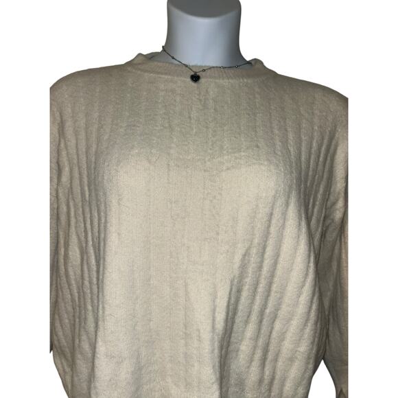 Aerie Cream Oversized Ribbed Knit Pullover Sweater XXS – Soft & Cozy Style - Picture 3 of 7